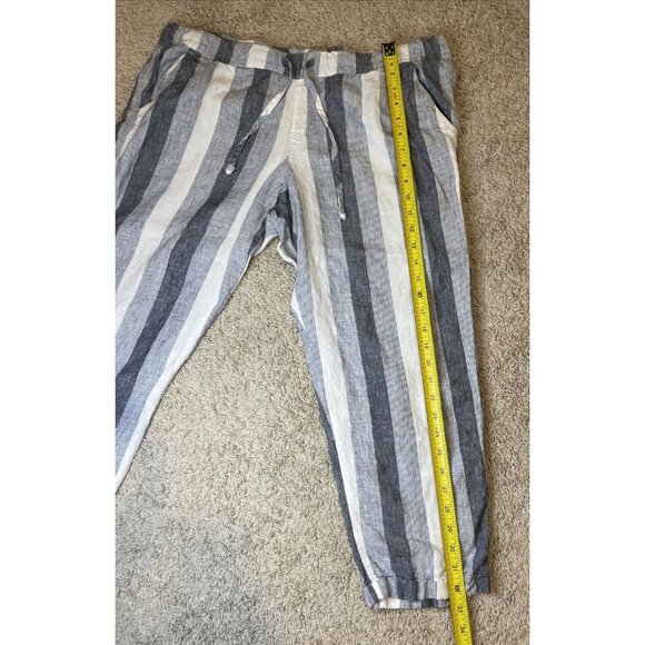 Allen Allen Women's XL Linen Pants Striped Wide Leg Beachy Coastal Boho - Picture 11 of 13